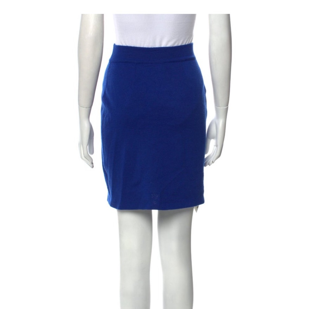 Yves Saint Laurent Wool Blue Mini Skirt